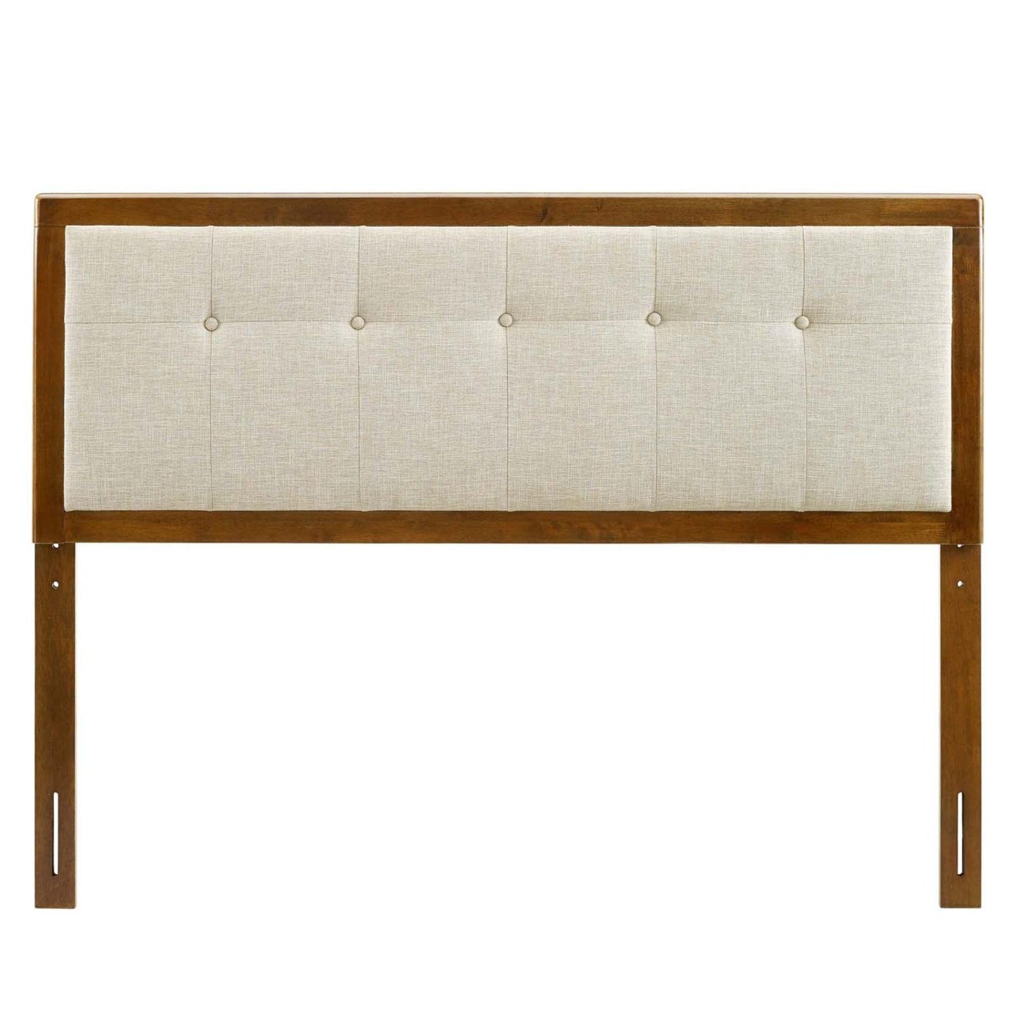 Bed | CasaFoyer Draper Tufted Wood Queen Headboard | Contemporary Elegance | Mid-Century Inspired | Button Tufted Design | Versatile & Durable | Walnut Beige | Easy Assembly | casafoyer.myshopify.com