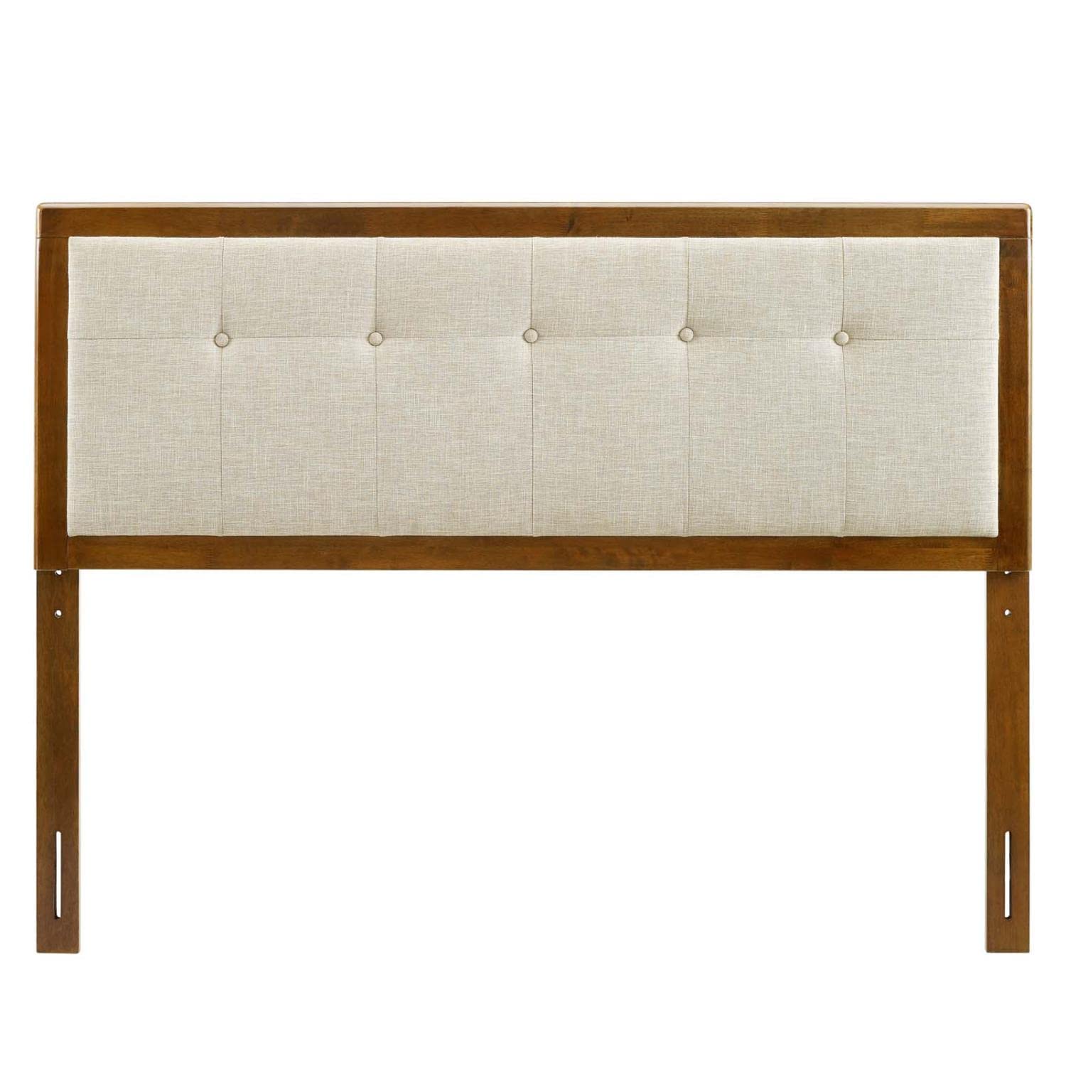 Bed | CasaFoyer Draper Tufted Wood Queen Headboard | Contemporary Elegance | Mid-Century Inspired | Button Tufted Design | Versatile & Durable | Walnut Beige | Easy Assembly | casafoyer.myshopify.com
