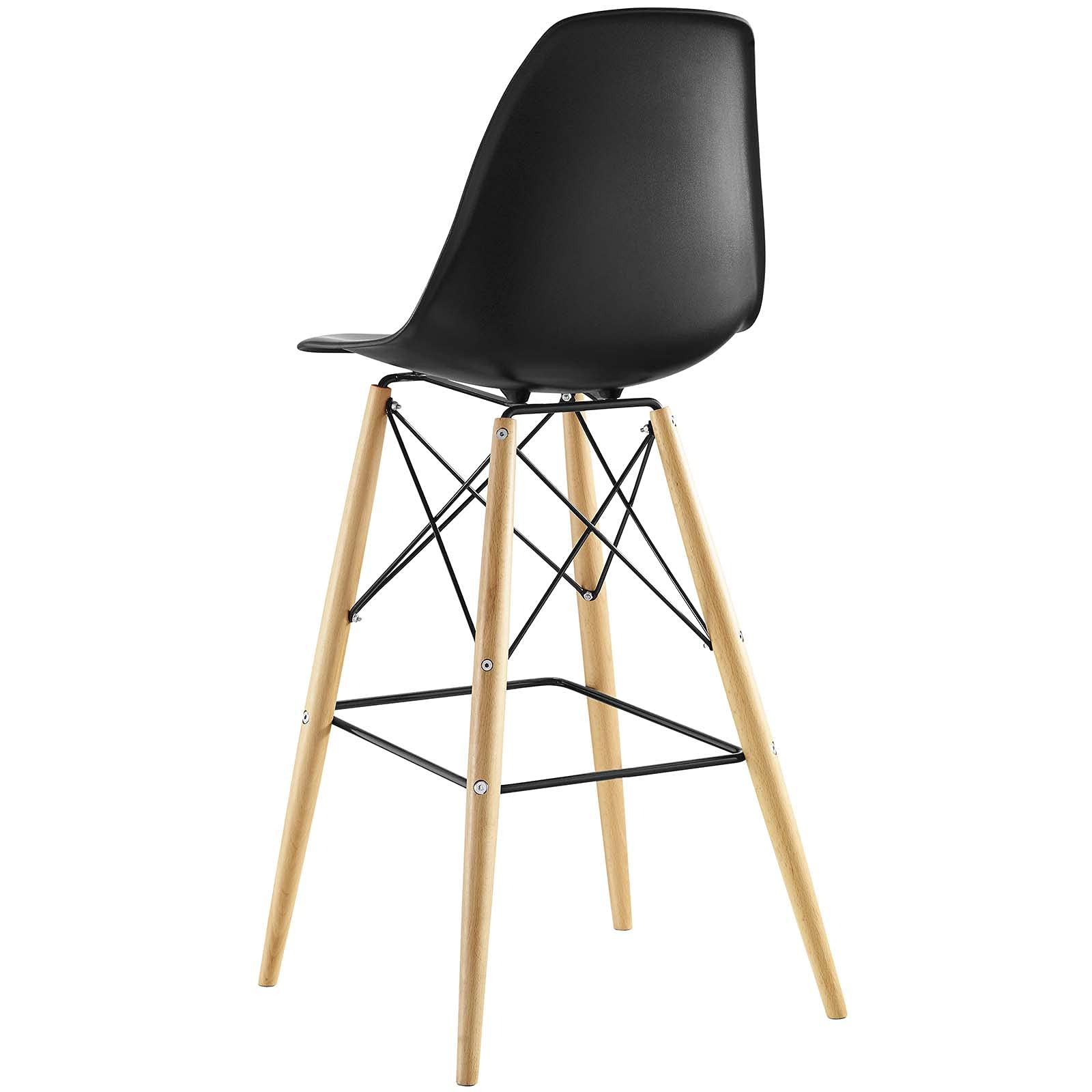 barstools | Wood Pyramid Dining Side Bar Stool | Timeless Design | Sturdy Molded Plastic Top | Solid Wood Legs | Ideal for Bar Seating | casafoyer.myshopify.com