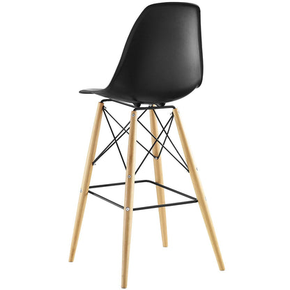 barstools | Wood Pyramid Dining Side Bar Stool | Timeless Design | Sturdy Molded Plastic Top | Solid Wood Legs | Ideal for Bar Seating | casafoyer.myshopify.com