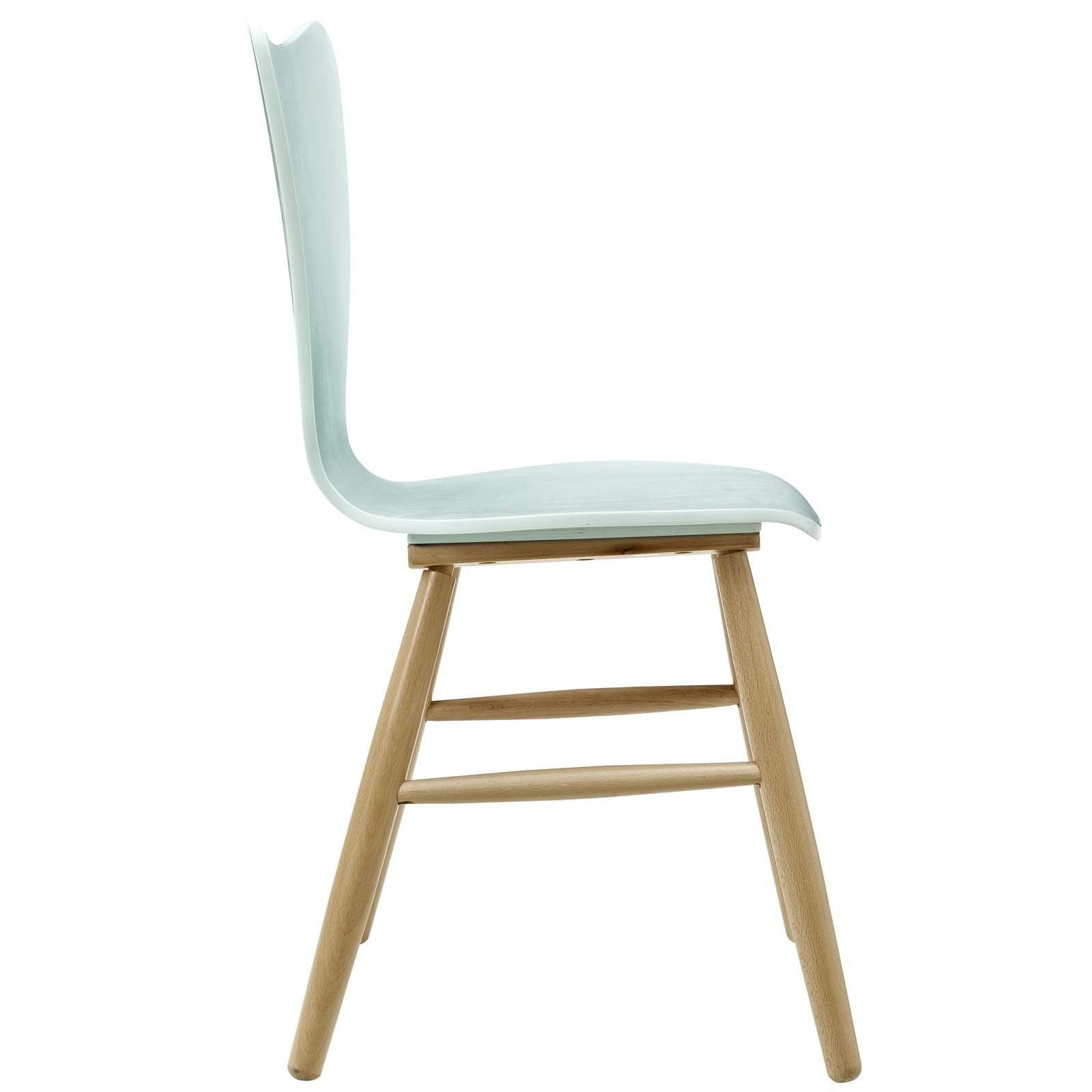 home office desk chairs | CasaFoyer Cascade Dining Chair Set of 2 | Mid-Century Modern Style | Contoured Seat | Flared Back | Beechwood Legs | Light Blue | casafoyer.myshopify.com