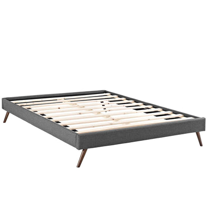 Bed | CasaFoyer Loryn Platform Bed | Solid Wood Frame | Polyester Upholstery | Tapered Legs | No Box Spring Needed | Compatible with Memory Foam Mattresses | Gray | casafoyer.myshopify.com