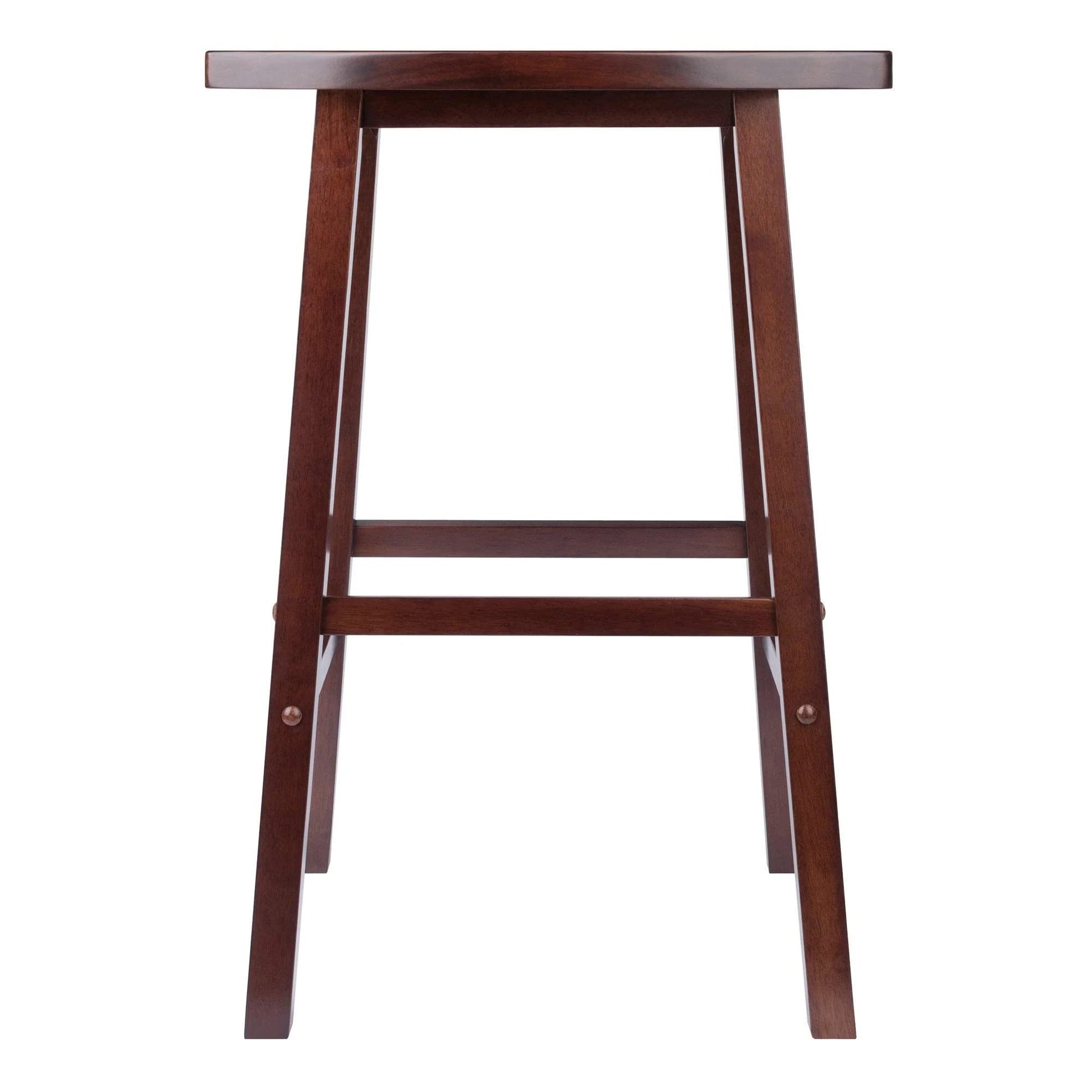 STOOL_SEATING | CasaFoyer  Wood Katashi Stool | Fan-Shaped Design | Solid Wood | Walnut Finish | Crossbar for Stability | Easy Assembly | Bar & Counter Height | 19.69 W x 15.75 D x 28.62 H | 11.6 lbs | 220 lbs Weight Limit | casafoyer.myshopify.com