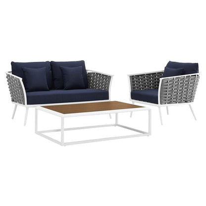 kitchen and dining room sets | CasaFoyer Stance Outdoor Collection | Modern Design | Waterproof Cushions | Durable Aluminum Frame | Includes Armchair, Coffee Table, Loveseat | casafoyer.myshopify.com