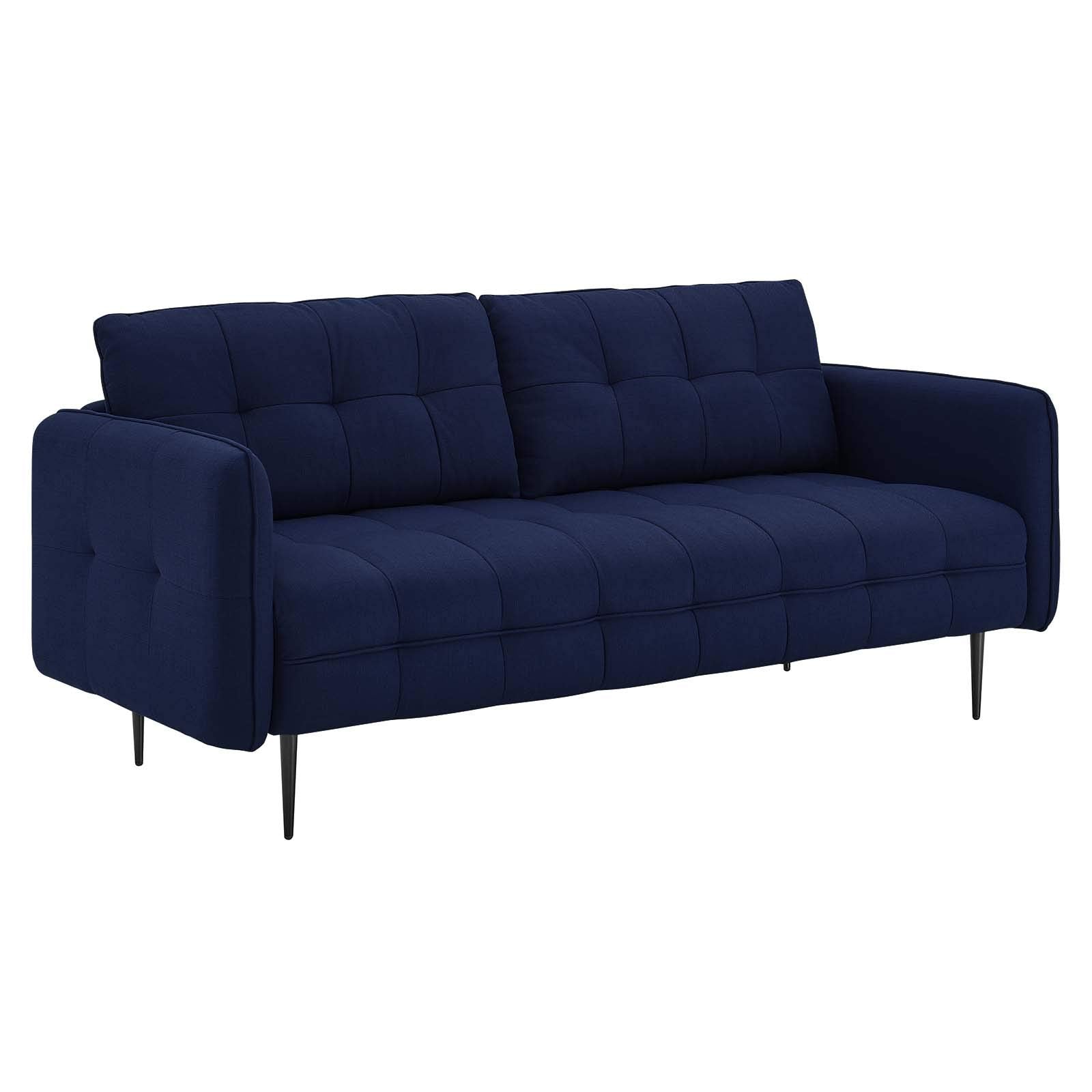 sofas | CasaFoyer Cameron Tufted Fabric Sofa | Contemporary Charm | Mid-Century Modern Influence | Plush Seating | Easy Assembly | Royal Blue | casafoyer.myshopify.com