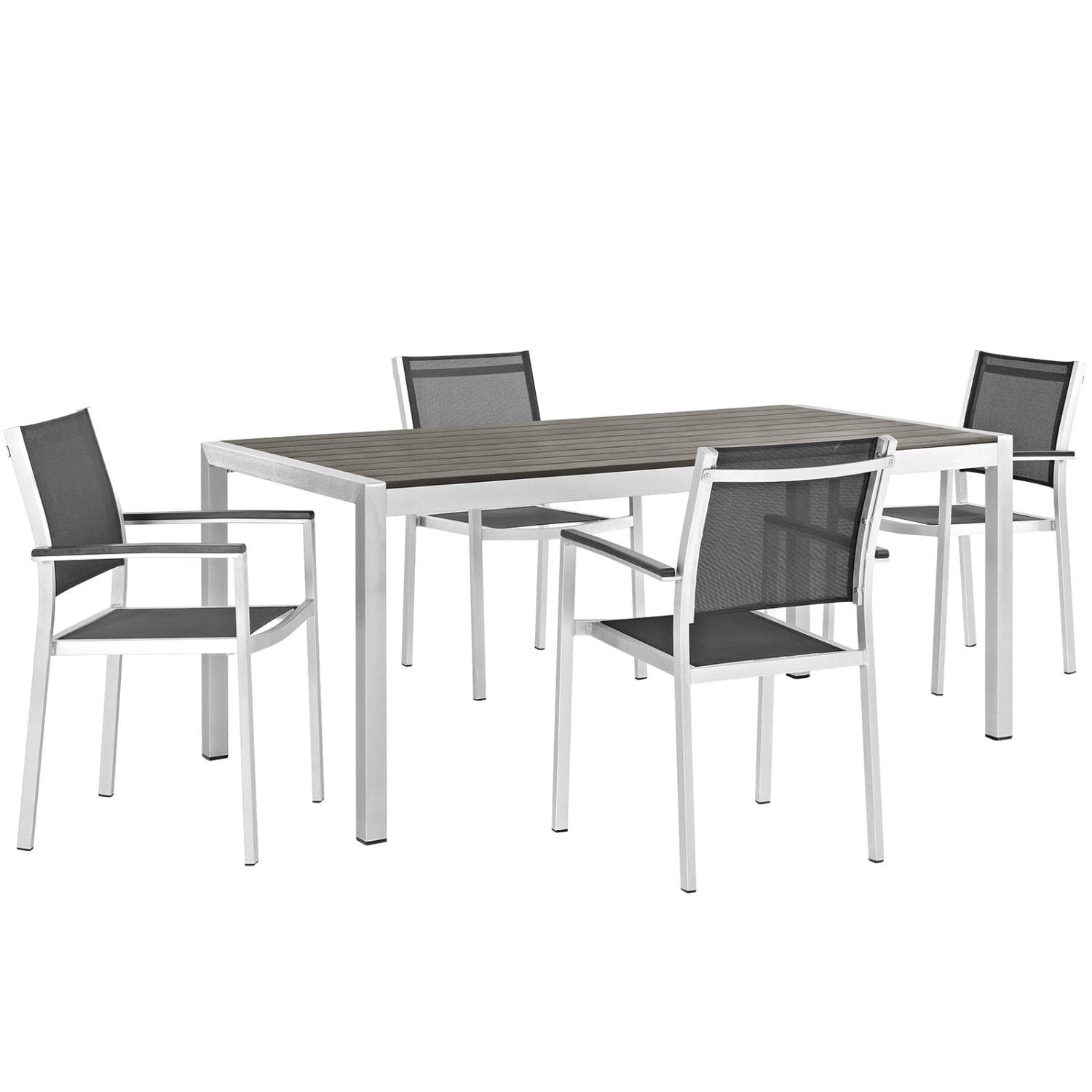 kitchen and dining room sets | CasaFoyer Shore Outdoor Patio Dining Furniture Set | Sturdy Aluminum Frame | Minimalist Design | 5 Piece Set | casafoyer.myshopify.com