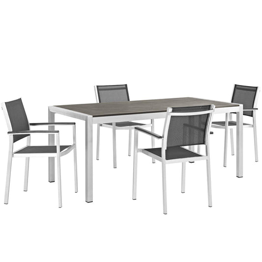 kitchen and dining room sets | CasaFoyer Shore Outdoor Patio Dining Furniture Set | Sturdy Aluminum Frame | Minimalist Design | 5 Piece Set | casafoyer.myshopify.com