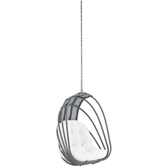 porch swings | Ergode Whisk Outdoor Patio Hanging Swing Chair | Adjustable Chain | Weather-Resistant Cushion | UV Protection | Sun Shade | casafoyer.myshopify.com