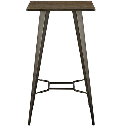 bar tables | Ergode Direct Table Series | Stylish Square Bar Table | Gunmetal Steel Legs | Dark Grain Bamboo Top | Perfect for Urban & Industrial Interiors | Enhance Your Dining Experience | casafoyer.myshopify.com