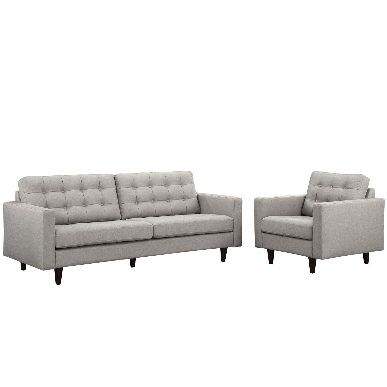 kitchen and dining room sets | CasaFoyer Empress Upholstered Armchair & Sofa Set | Exquisite Design | Tufted Buttons | Luxurious Cushions | Light Gray | casafoyer.myshopify.com