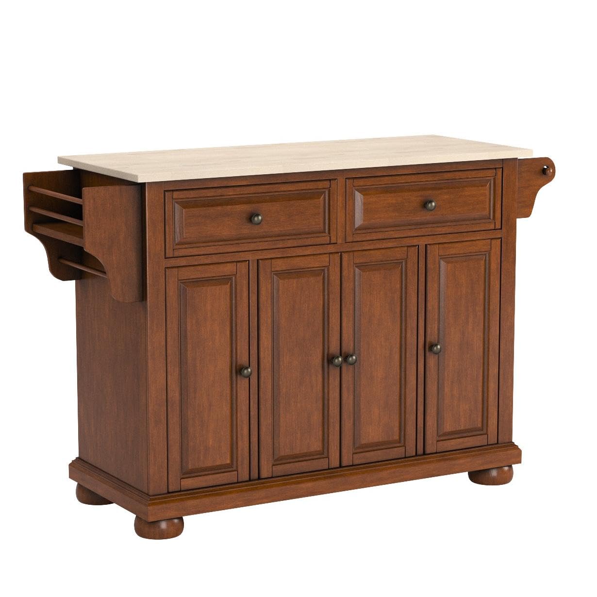 Kitchen Storage | Durable Solid Hardwood Kitchen Island | Elegant Raised Panel Doors | Ample Storage Space | Classic Cherry Finish | casafoyer.myshopify.com