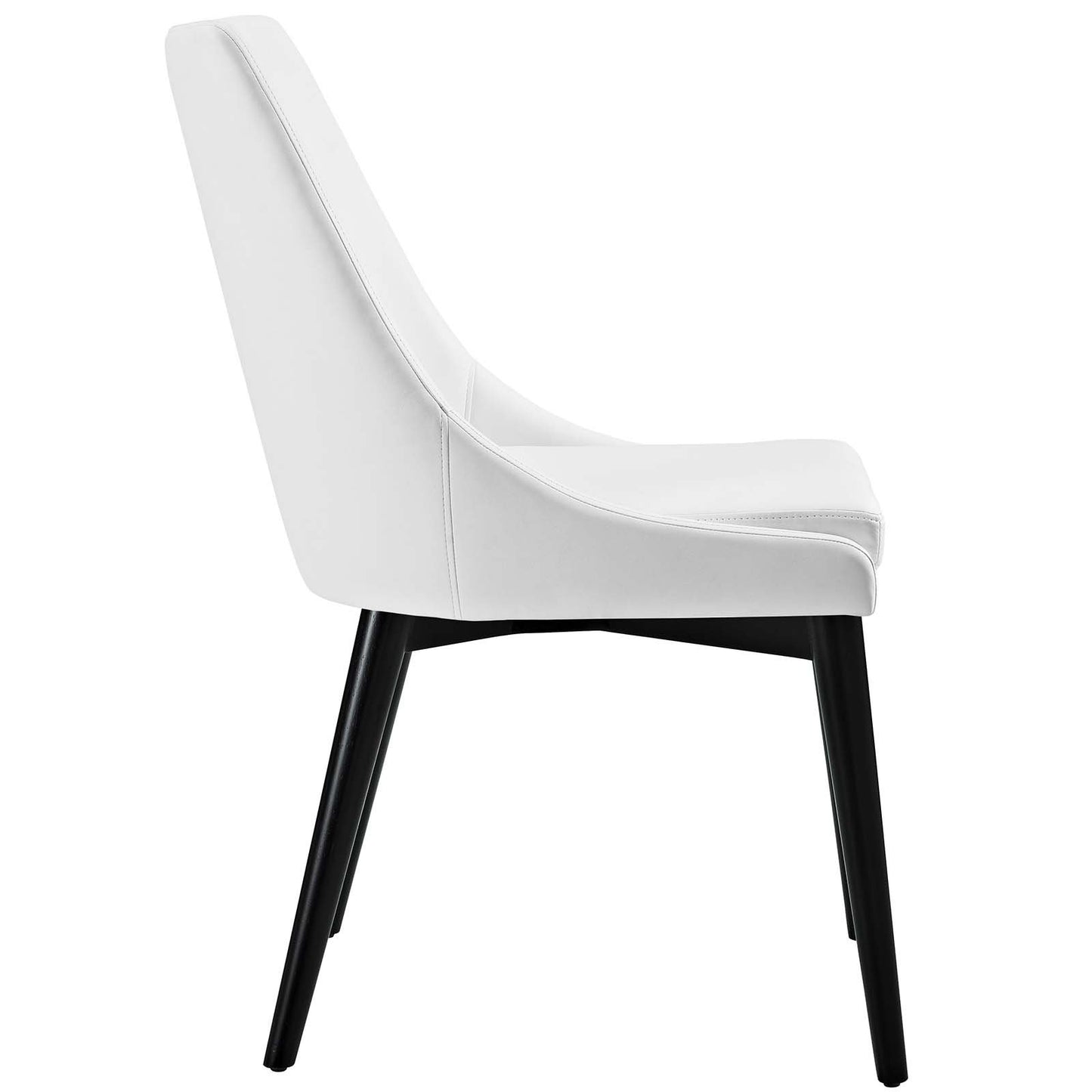home office desk chairs | CasaFoyer Viscount Side Chair | Modern Design | Plush Foam Padding | Vinyl Upholstery | Black Wood Legs | Versatile & Striking | casafoyer.myshopify.com