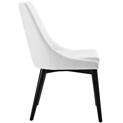 home office desk chairs | CasaFoyer Viscount Side Chair | Modern Design | Plush Foam Padding | Vinyl Upholstery | Black Wood Legs | Versatile & Striking | casafoyer.myshopify.com