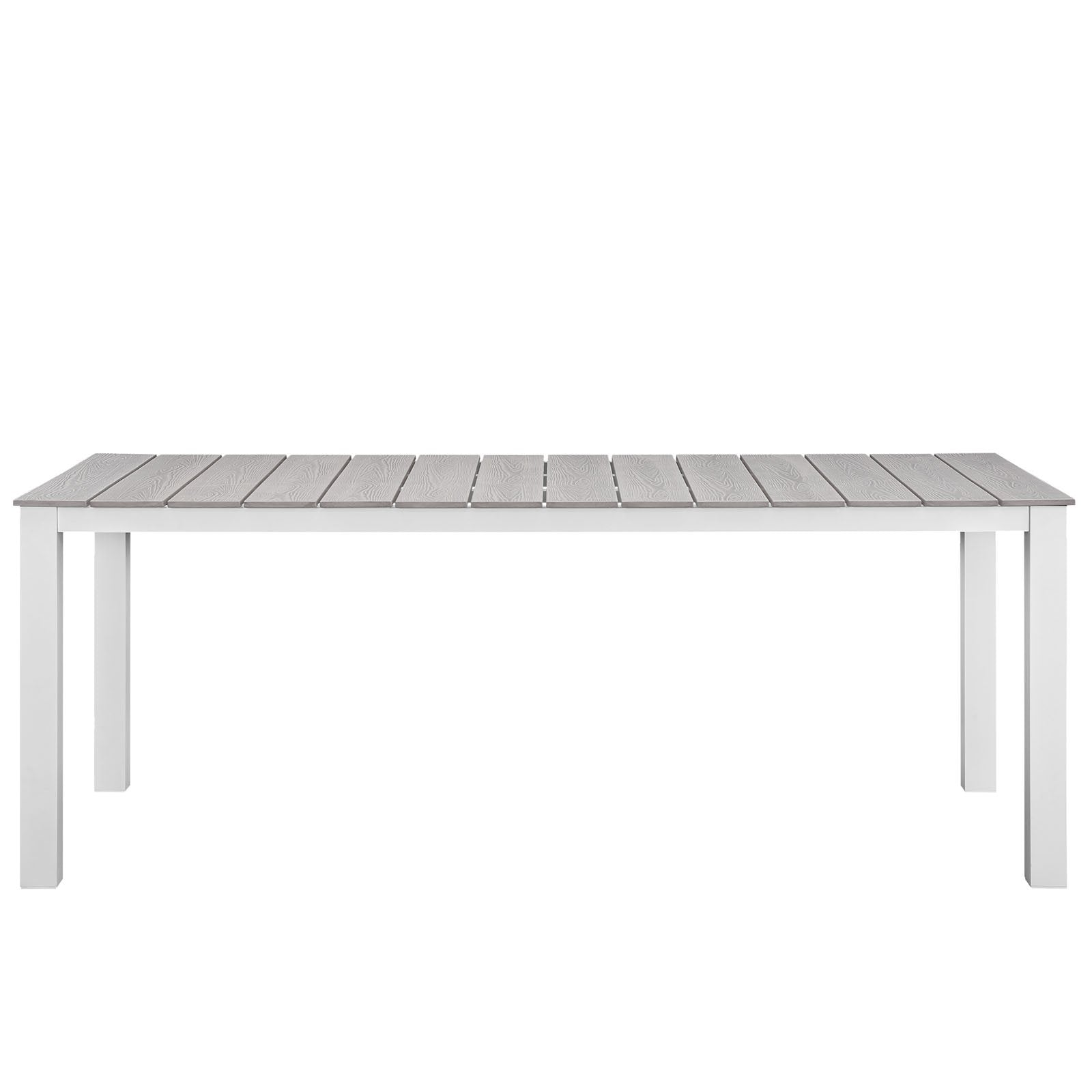 Dining Table | Maine Outdoor Collection 80 Dining Table | Synthetic Wood Grain Plank Boards | Powder-Coated Aluminum Frame | Ideal for Outdoor Dining | casafoyer.myshopify.com