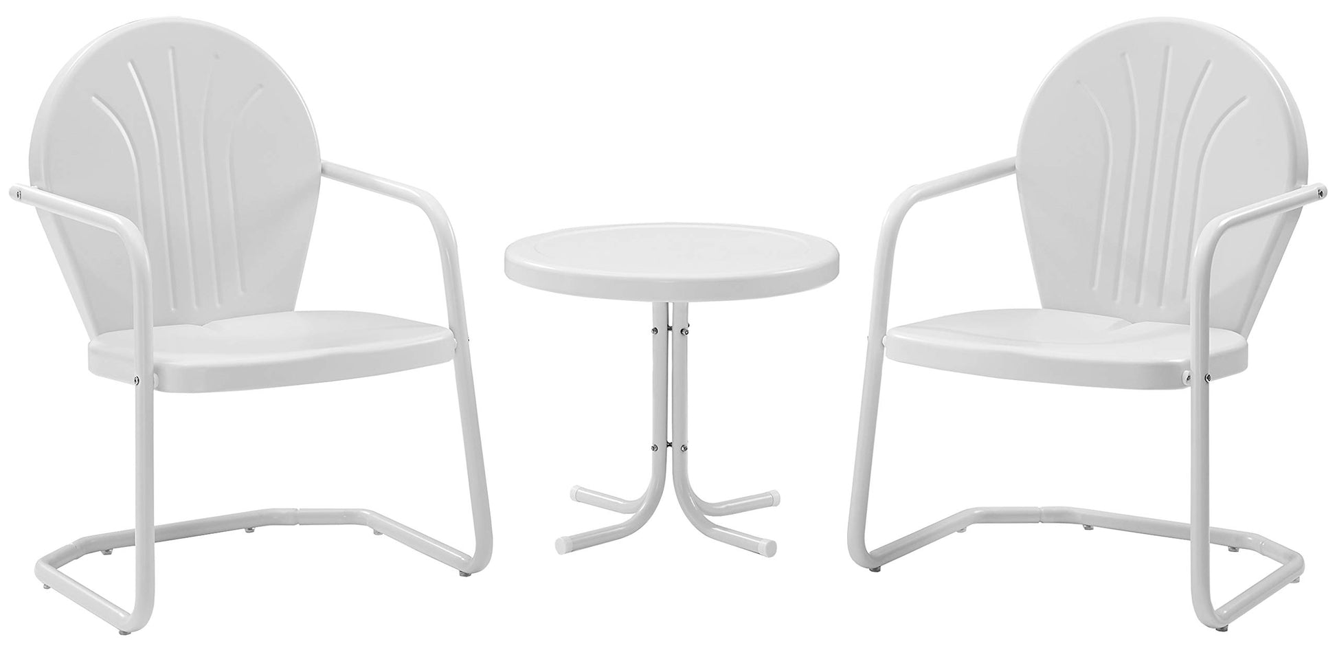 Patio Furniture Sets | Griffith Metal Outdoor Furniture Set | Nostalgic Design | Unparalleled Comfort & Durability | White Finish | 3 Piece Seating Set | casafoyer.myshopify.com