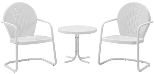 Patio Furniture Sets | Griffith Metal Outdoor Furniture Set | Nostalgic Design | Unparalleled Comfort & Durability | White Finish | 3 Piece Seating Set | casafoyer.myshopify.com