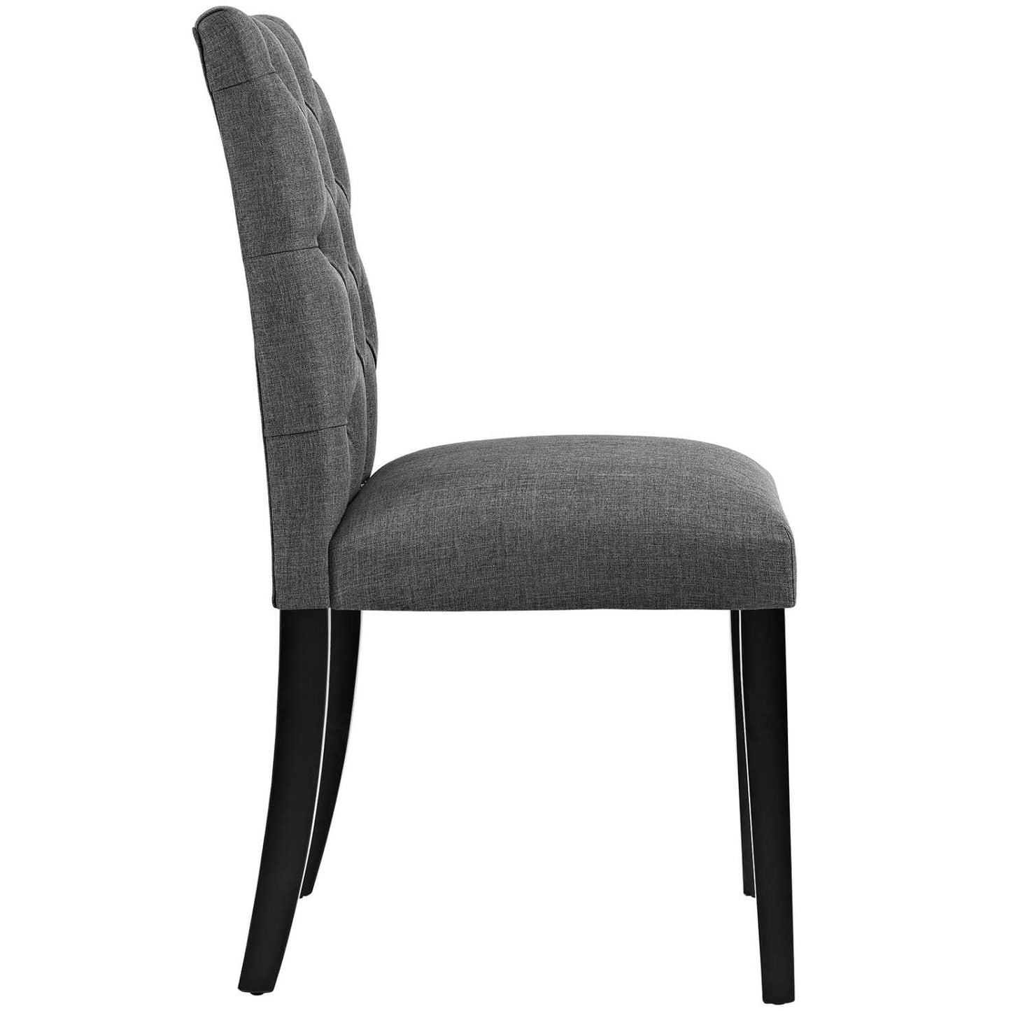 home office desk chairs | CasaFoyer Duchess Dining Chair Set of 2 | Chic Curved Design | Tufted Button Back | Plush Cushioning | Premium Fabric Upholstery | Sturdy Wooden Legs | Gray | casafoyer.myshopify.com