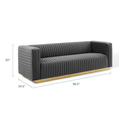 home office desk chairs | CasaFoyer Charisma Channel Tufted Performance Velvet Sofa | Vintage Glamour Design | Stain-Resistant Fabric | Supportive Coil System | Retro Modern Style | Gold Stainless Steel Base | Weight Capacity: 1323 lbs | Fully Assembled | casafoyer.myshopify.com