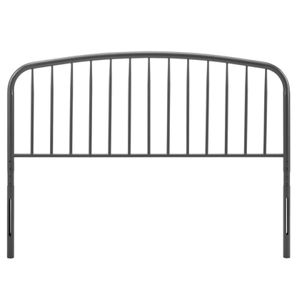 headboards | CasaFoyer Nova Metal King Headboard | Sleek Modern Design | Arching Shape & Stylish Spindles | Durable Powder-Coated Iron | Adjustable Height | Contemporary Rustic Charm | Gray | casafoyer.myshopify.com
