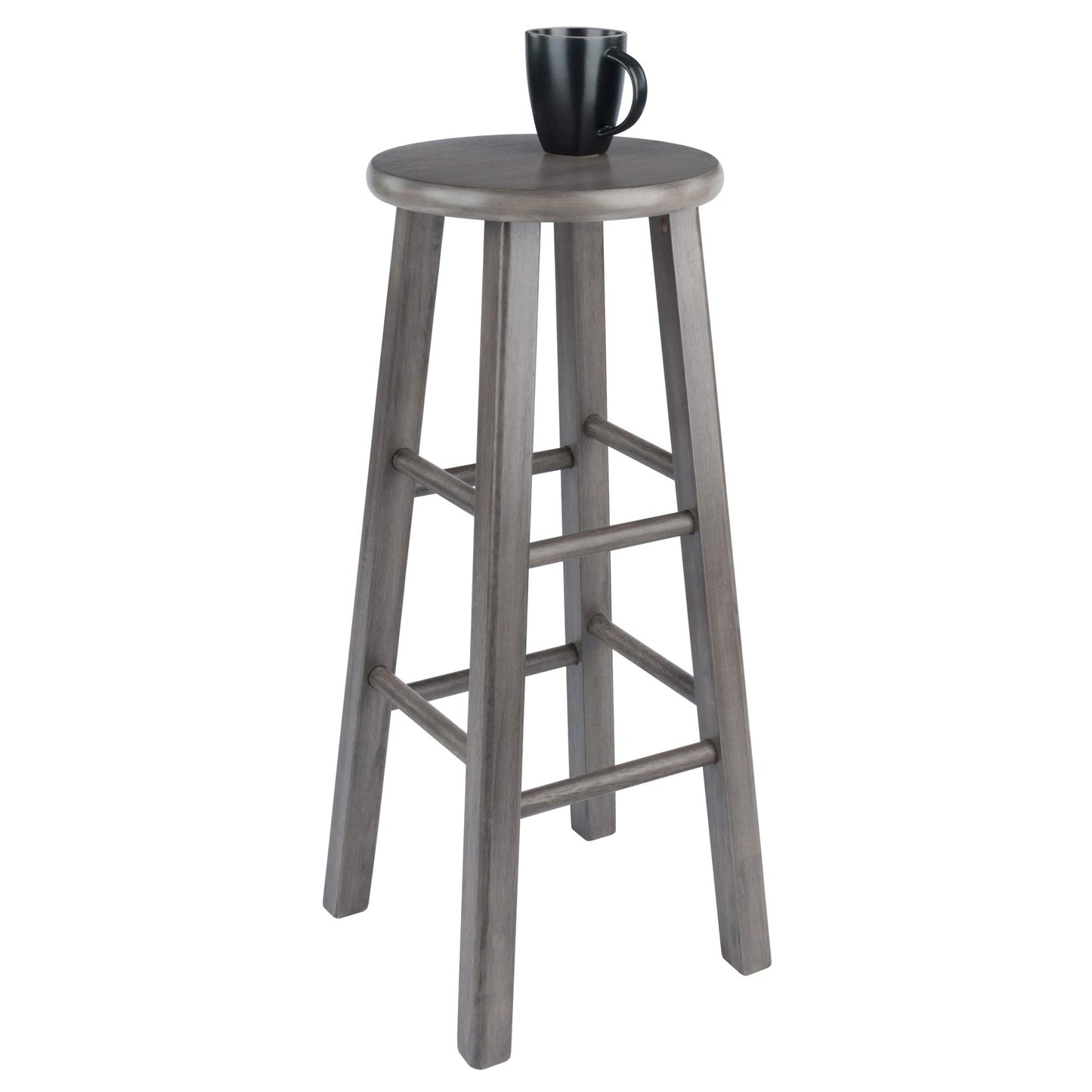 STOOL_SEATING | CasaFoyer  Wood Ivy Bar Stool | Farmhouse Charm | Weathered Finish | Stable & Comfortable | 220lbs Capacity | Versatile Stand/Side Piece | Rustic Gray | casafoyer.myshopify.com