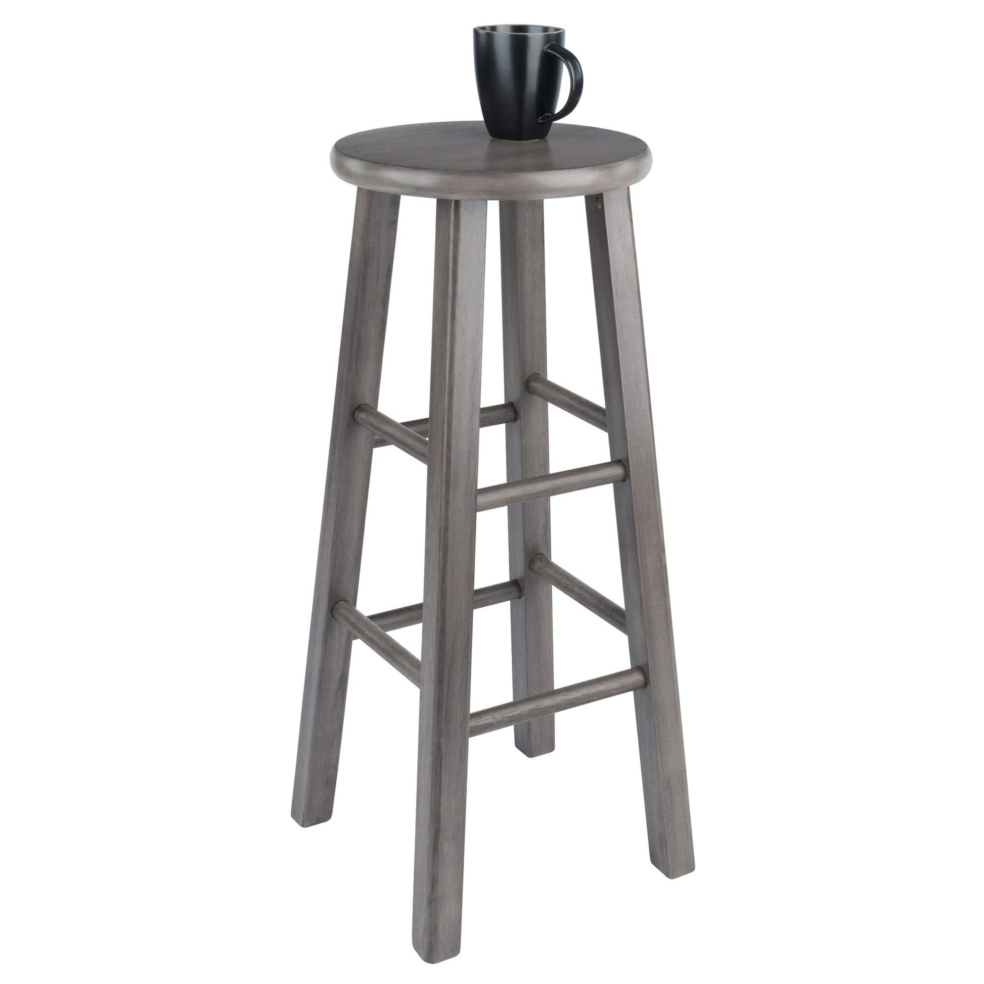 STOOL_SEATING | CasaFoyer  Wood Ivy Bar Stool | Farmhouse Charm | Weathered Finish | Stable & Comfortable | 220lbs Capacity | Versatile Stand/Side Piece | Rustic Gray | casafoyer.myshopify.com
