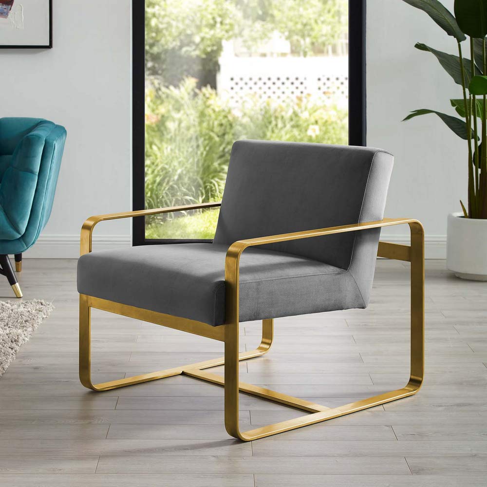 home office desk chairs | CasaFoyer Astute Performance Velvet Armchair | Modern Elegance | Stain-Resistant Upholstery | Gold Stainless Steel Frame | 330 lbs Weight Capacity | casafoyer.myshopify.com