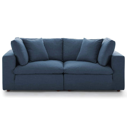sofas | CasaFoyer Commix Plush Comfort Sectional Sofa Set | Ultimate Relaxation | Polyester & Linen Fabric | Solid Wood Construction | Cotton & Down Cushions | Azure | casafoyer.myshopify.com