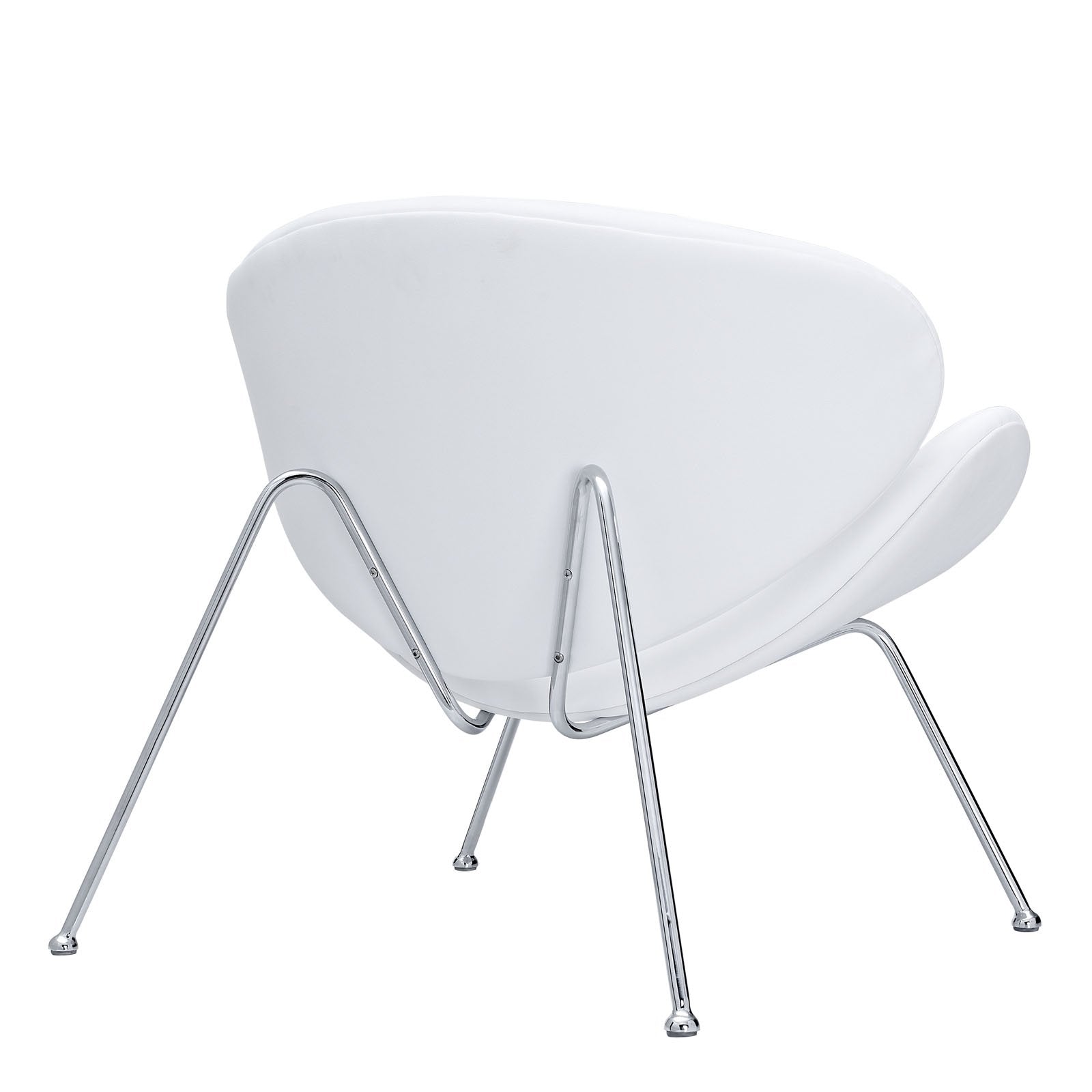 home office desk chairs | CasaFoyer Nutshell Lounge Chair | Spacious & Inviting Seating | Mid-Century Style | Sleek Chrome Legs | Stylish & Comfortable | White | casafoyer.myshopify.com