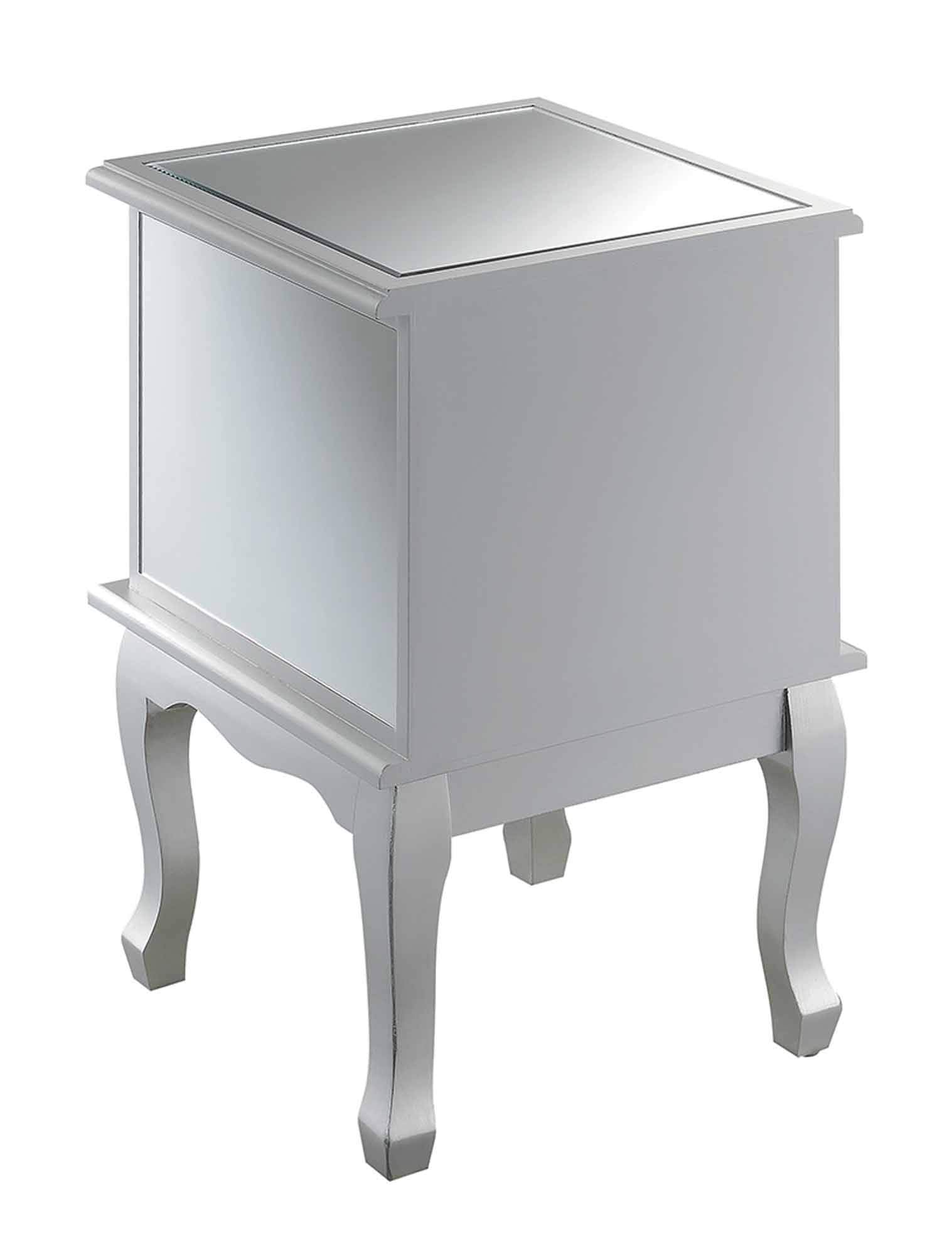 CABINET | Ergode Gold Coast Victoria Mirrored 1 Drawer End Table | Storage Cabinet | Elegant Accent Table with Mirrored Accents and Concealed Storage | casafoyer.myshopify.com