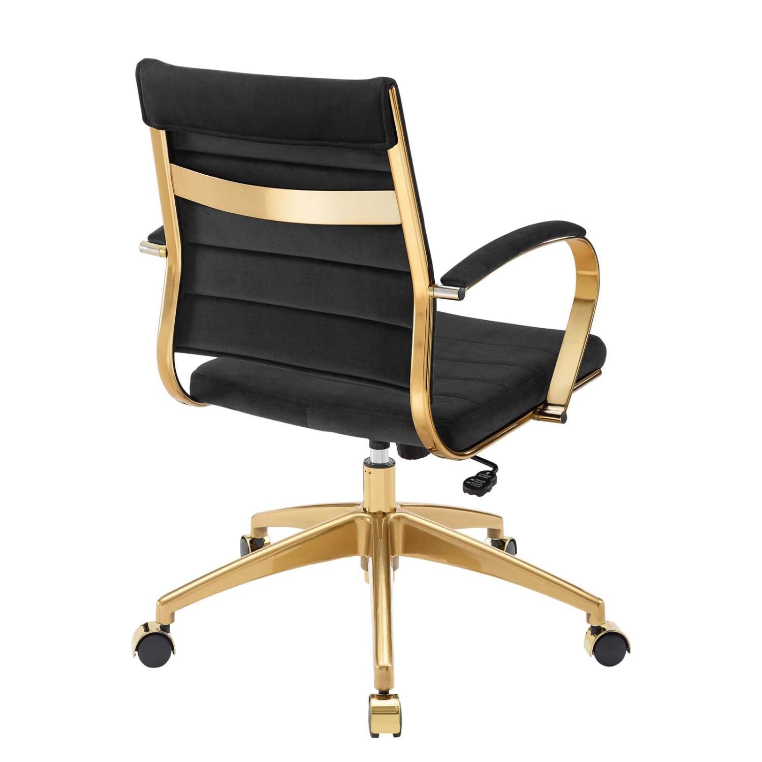 home office desk chairs | CasaFoyer Jive Mid Back Office Chair | Stylish & Functional | Ribbed Velvet Back | Stain-Resistant | Padded Armrests | Chrome-Plated Aluminum Base | Easy Mobility | Tension Knob & Tilt Lock | Modern Office Design | casafoyer.myshopify.com