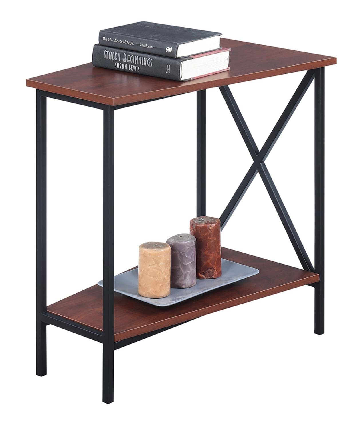 TABLE | Tucson Wedge End Table with Shelf | Space-Saving Design | Sturdy Metal Frame | Contemporary Aesthetic | Perfect Addition to Your Home | casafoyer.myshopify.com