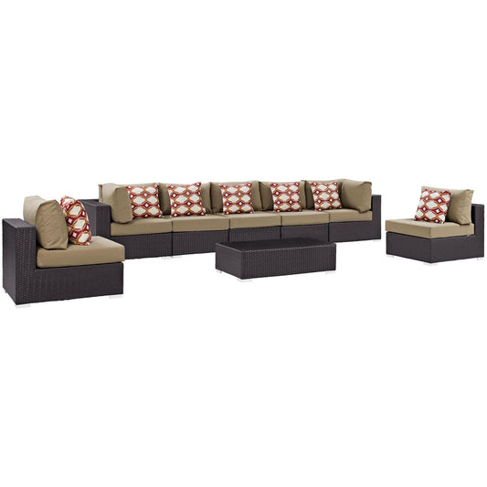 kitchen and dining room sets | CasaFoyer Convene Outdoor Sectional Set | Durable Rattan Weave | Weather-Resistant Cushions | 8-Piece Patio Furniture | casafoyer.myshopify.com