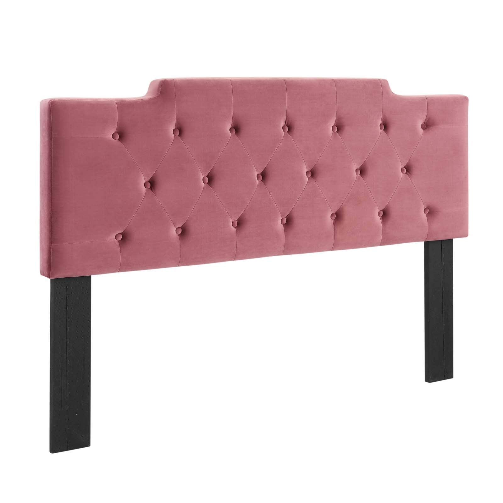 headboards | CasaFoyer Juliet Tufted Performance Velvet Full/Queen Headboard | Vintage Elegance | Diamond Button Tufting | Plush Padding | Dusty Rose | casafoyer.myshopify.com