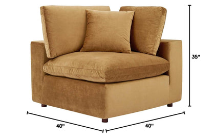 sofas | CasaFoyer Commix Corner Chair | Cozy & Luxurious Stain-Resistant Velvet | Solid Wood Construction | Foam Padded & Down Feather Cushions | Plastic Foot Glides | 331 lbs Weight Capacity | casafoyer.myshopify.com