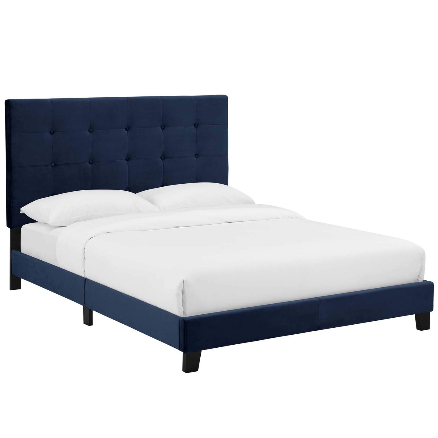 Bed | CasaFoyer Melanie Queen Platform Bed | Chic Elegance | Stain-Resistant Velvet | Durable Wood Frame | No Box Spring | 800 lbs Capacity | casafoyer.myshopify.com