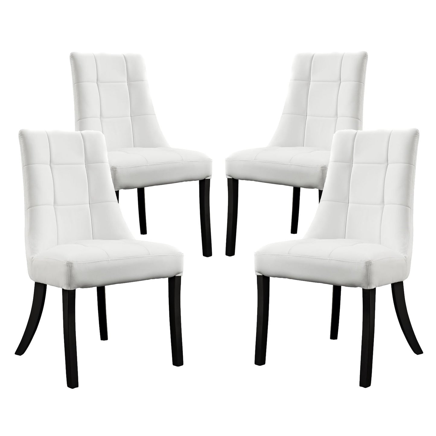 home office desk chairs | CasaFoyer Noblesse Dining Chair Set of 4 | Grandeur & Comfort | Faux Leather Checkerboard | Captivating Ambiance | White | casafoyer.myshopify.com