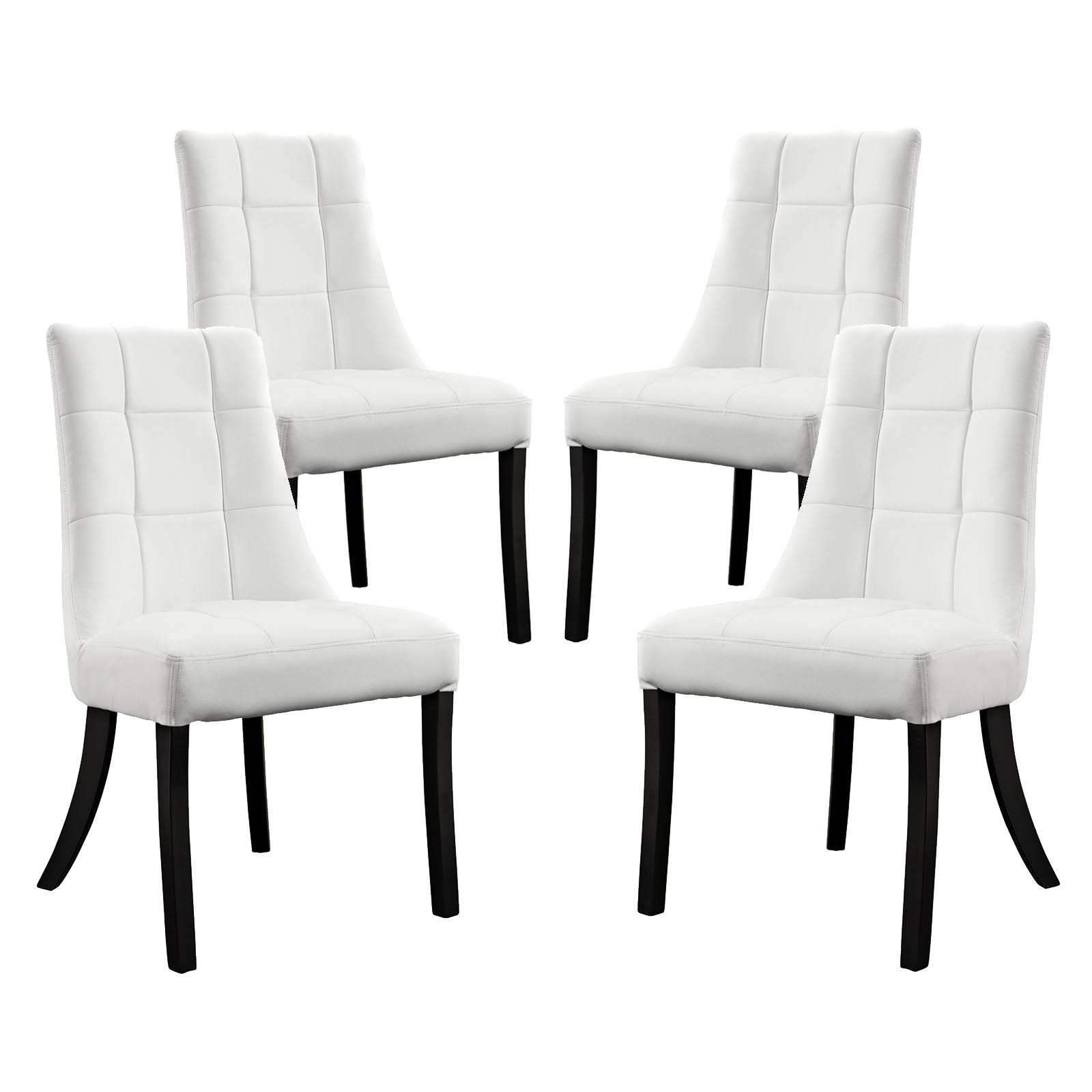 home office desk chairs | CasaFoyer Noblesse Dining Chair Set of 4 | Grandeur & Comfort | Faux Leather Checkerboard | Captivating Ambiance | White | casafoyer.myshopify.com