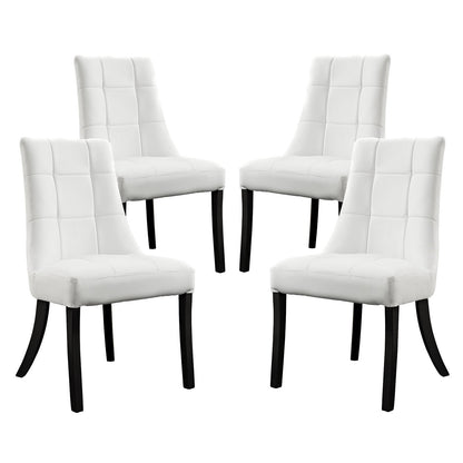 home office desk chairs | CasaFoyer Noblesse Dining Chair Set of 4 | Grandeur & Comfort | Faux Leather Checkerboard | Captivating Ambiance | White | casafoyer.myshopify.com