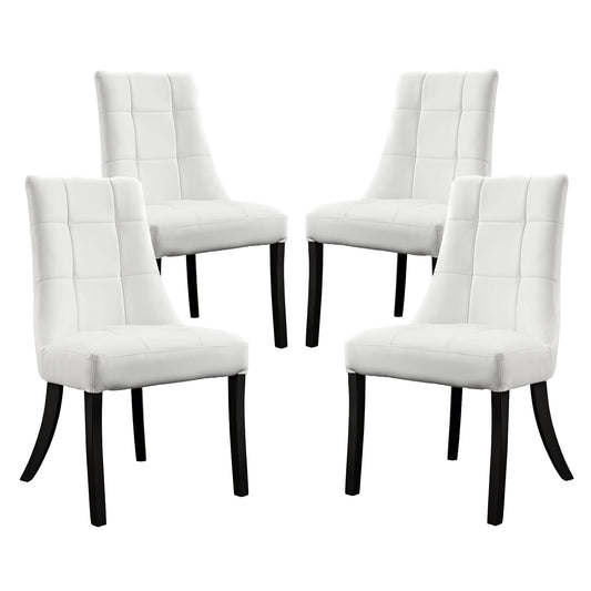 home office desk chairs | CasaFoyer Noblesse Dining Chair Set of 4 | Grandeur & Comfort | Faux Leather Checkerboard | Captivating Ambiance | White | casafoyer.myshopify.com