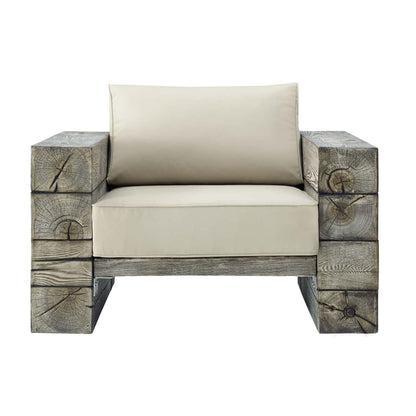 executive chairs | CasaFoyer Manteo Outdoor Patio Arm Lounge Chair | Rustic Coastal Design | Driftwood Texture | All-Weather Cushions | 441 lbs Capacity | casafoyer.myshopify.com