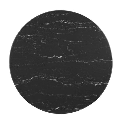 patio dining tables | CasaFoyer Tupelo 28 Dining Table | Modern Style | Elegant Organic Shape | Polished Gold Metal Base | Artificial Marble Top | Easy-to-Clean Finish | Non-Marking Ring | casafoyer.myshopify.com