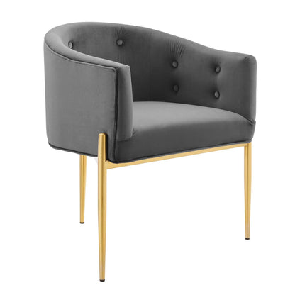 sofa tables | Ergode Savour Tufted Performance Velvet Accent Armchairs | Set of 2 | Luxury Gray | Stain-Resistant Upholstery | Chrome Gold Legs | casafoyer.myshopify.com