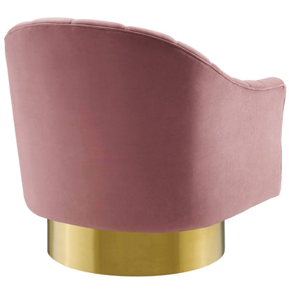 home office desk chairs | CasaFoyer Buoyant Vertical Channel Tufted Accent Lounge Swivel Chair | Ultimate Comfort & Style | Stain-Resistant Performance Velvet | Rotating Gold Base | casafoyer.myshopify.com