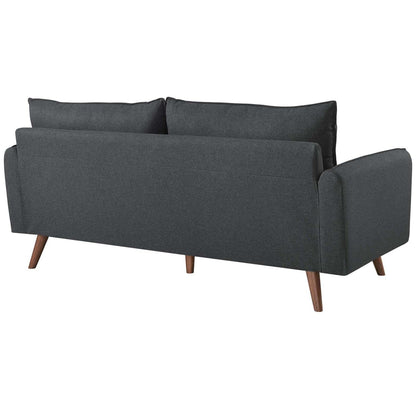sofas | CasaFoyer Revive Upholstered Fabric Sofa | Comfortable & Stylish Gray | Bolster Pillows & Splayed Wood Legs | Hassle-Free Shipping | Perfect for Home or Apartment | casafoyer.myshopify.com