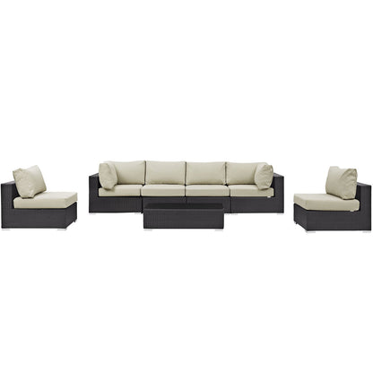 kitchen and dining room sets | CasaFoyer Convene Outdoor Sectional Set | Durable Rattan Weave | Weather-Resistant Cushions | 7 Piece Patio Furniture | casafoyer.myshopify.com