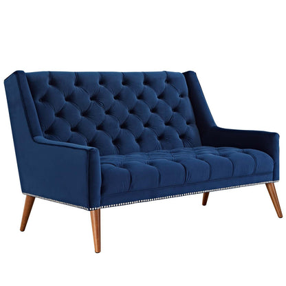 sofas | CasaFoyer Peruse Arm Performance Velvet Loveseat | Luxurious Tufted Buttons | Stain-Resistant Upholstery | Foam Padded | Solid Wood Legs | Antique Nailhead Detail | Ideal for Modern Homes | casafoyer.myshopify.com