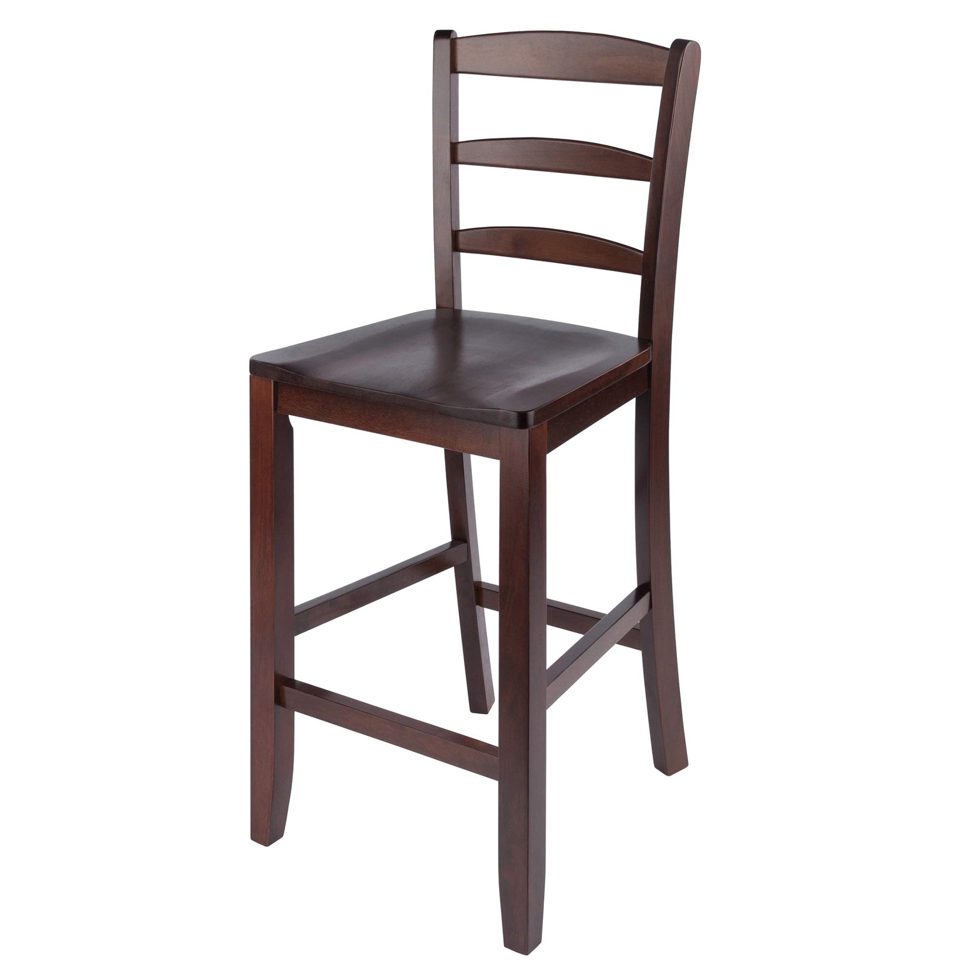 STOOL_SEATING | CasaFoyer  Wood Benjamin Ladder-Back Counter Stools | Set of 2 | Walnut Finish | Rustic to Modern Decor | 24.02 Seat Height | Solid Wood | Easy Assembly | Replacement Parts | 16.44 W x 19.67 D x 39.44 H | 29.5 lbs | casafoyer.myshopify.com