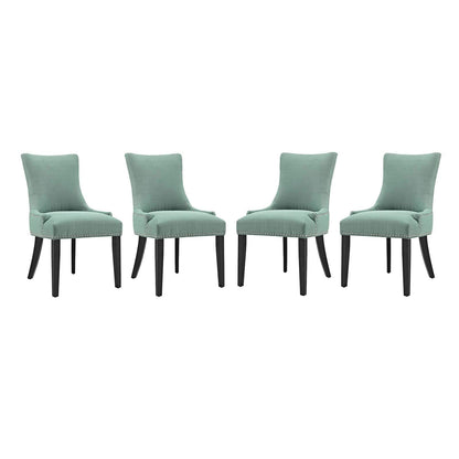 home office desk chairs | CasaFoyer Marquis Dining Side Chair Set of 4 | Elegant Hourglass Back | Nailhead Trim | Non-Marking Foot Caps | Tapered Wood Legs | High-Quality Polyester Fabric | casafoyer.myshopify.com