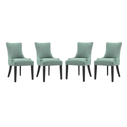 home office desk chairs | CasaFoyer Marquis Dining Side Chair Set of 4 | Elegant Hourglass Back | Nailhead Trim | Non-Marking Foot Caps | Tapered Wood Legs | High-Quality Polyester Fabric | casafoyer.myshopify.com