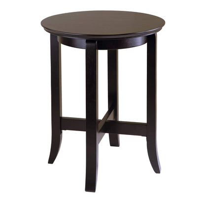 TABLE | Ergode  Wood Toby Round Accent Table | 18 Diameter | Espresso Finish | Solid Wood Construction | X Cross Stretcher | Easy Assembly | 18.03 W x 18.03 D x 21.97 H | 10.8 lbs. | casafoyer.myshopify.com